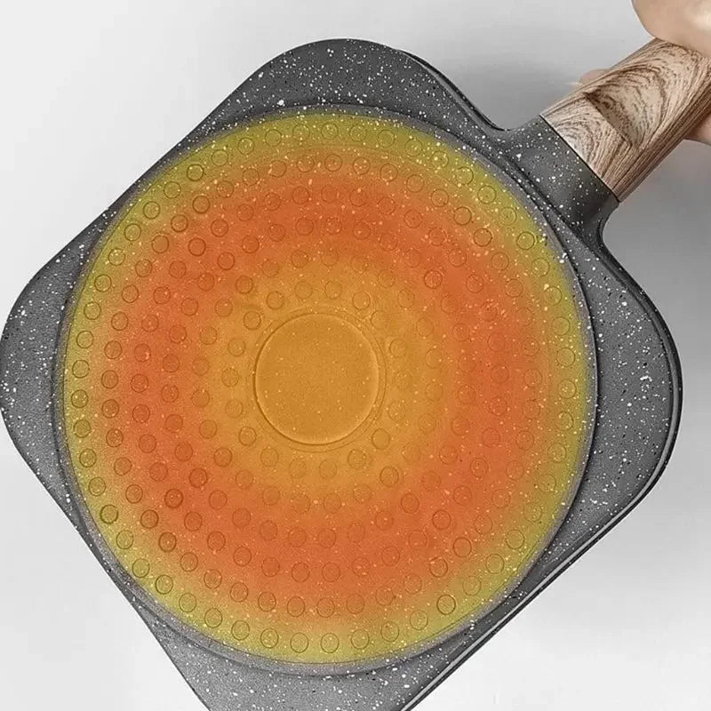4-håls Omelettpanna – Non-stick Stekpanna för Ägg, Pannkakor, Hamburgare & Mer