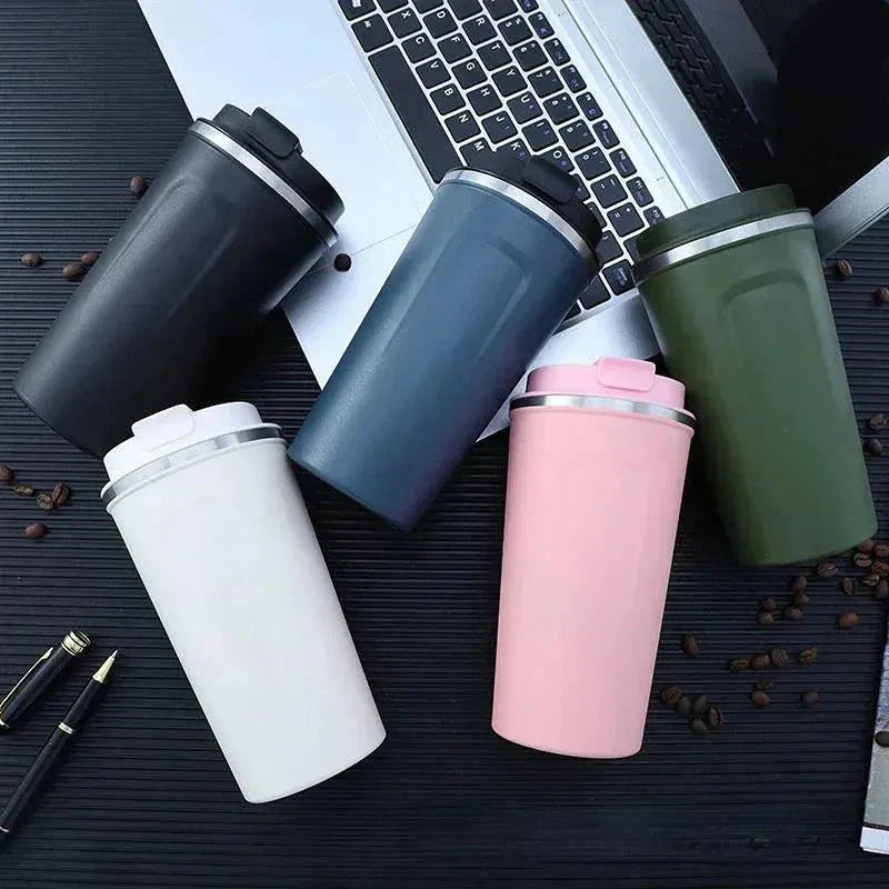 Resemugg i Rostfritt Stål – 380/510 ml Termosmugg med Läckageskydd
